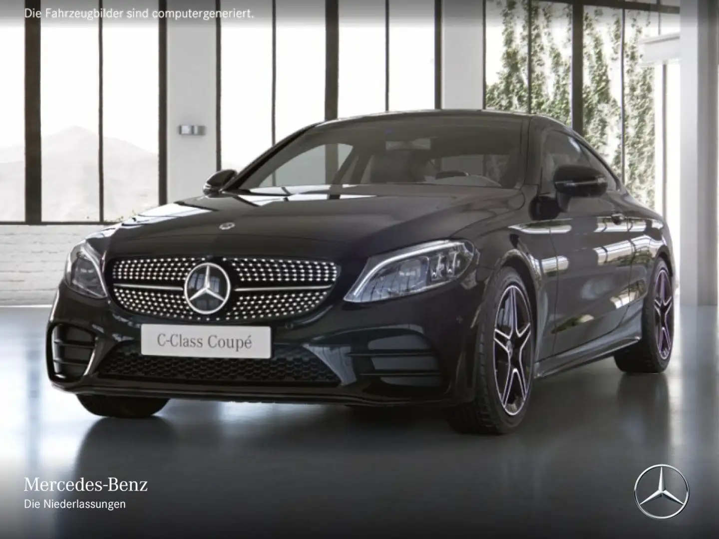 Mercedes-Benz C 200 Coupé 4M AMG+NIGHT+PANO+360+MULTIBEAM+SPUR Schwarz - 2