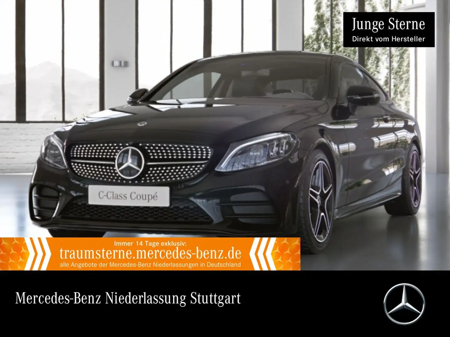 Mercedes-Benz C 200 Coupé 4M AMG+NIGHT+PANO+360+MULTIBEAM+SPUR Schwarz - 1