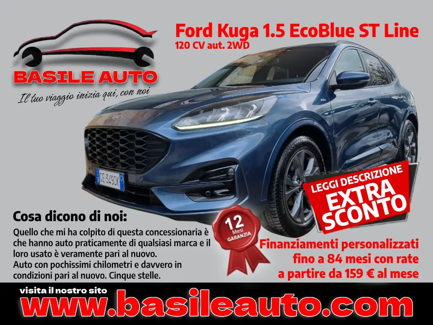 Ford Kuga Kuga 1.5 ecoblue ST-Line 2wd 120cv auto Noir - 1
