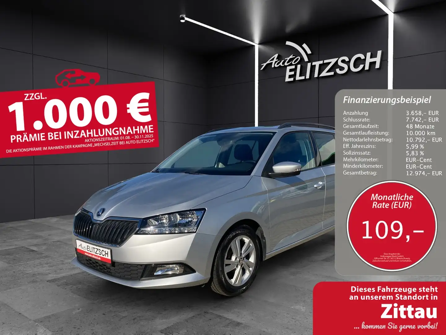 Skoda Fabia Combi TSI Ambition Klima APP SHZ GRA PDC TSI Am... Silber - 1