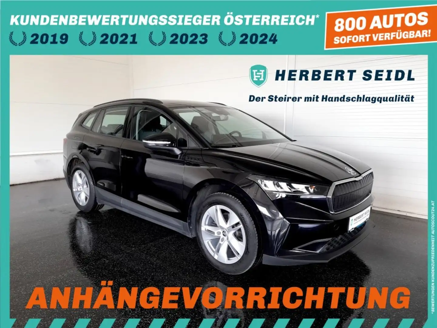 Skoda Enyaq 60 iV 62 kWh *19 ZOLL / VOLL-LED / NAVI / AHV / TEMPOMAT / KEYLESS / PDC  / SHZG* Schwarz - 1