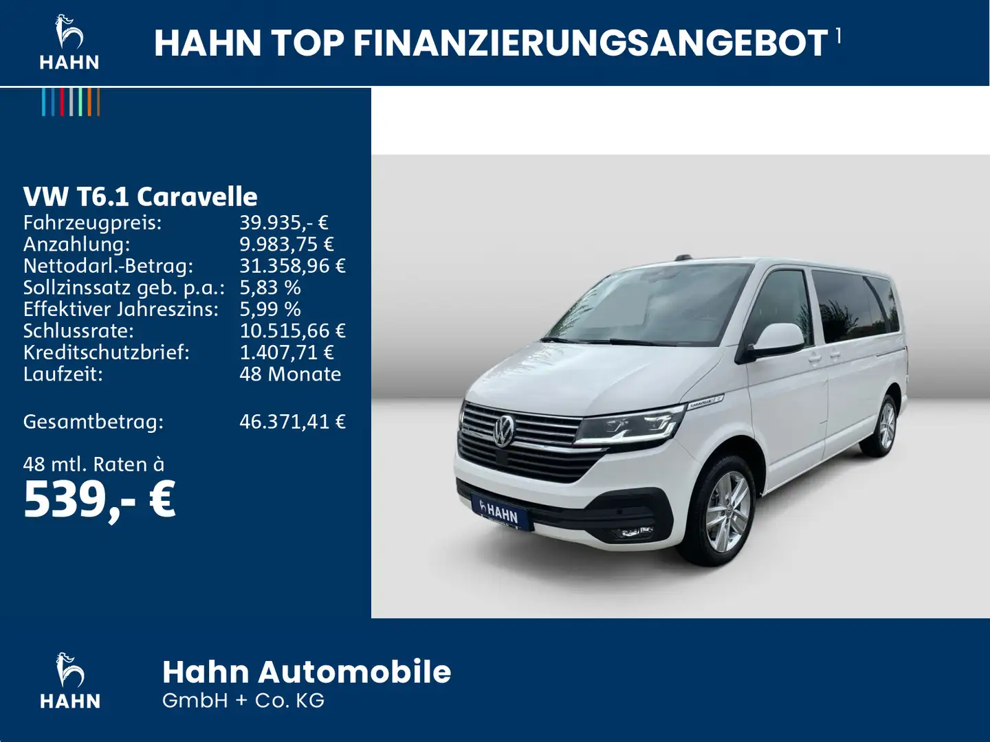 Volkswagen T6.1 Caravelle 2.0TDI Comf 4M DSG Cam ACC Blanc - 2