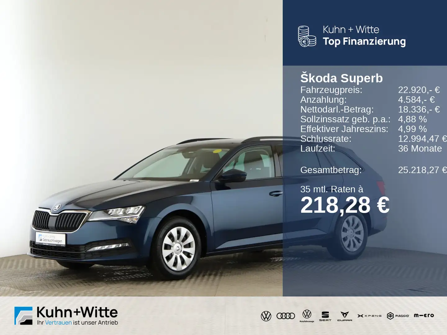 Skoda Superb Combi 1.5 TSI Active *LED*PDC*Navi*AppleC Blau - 1