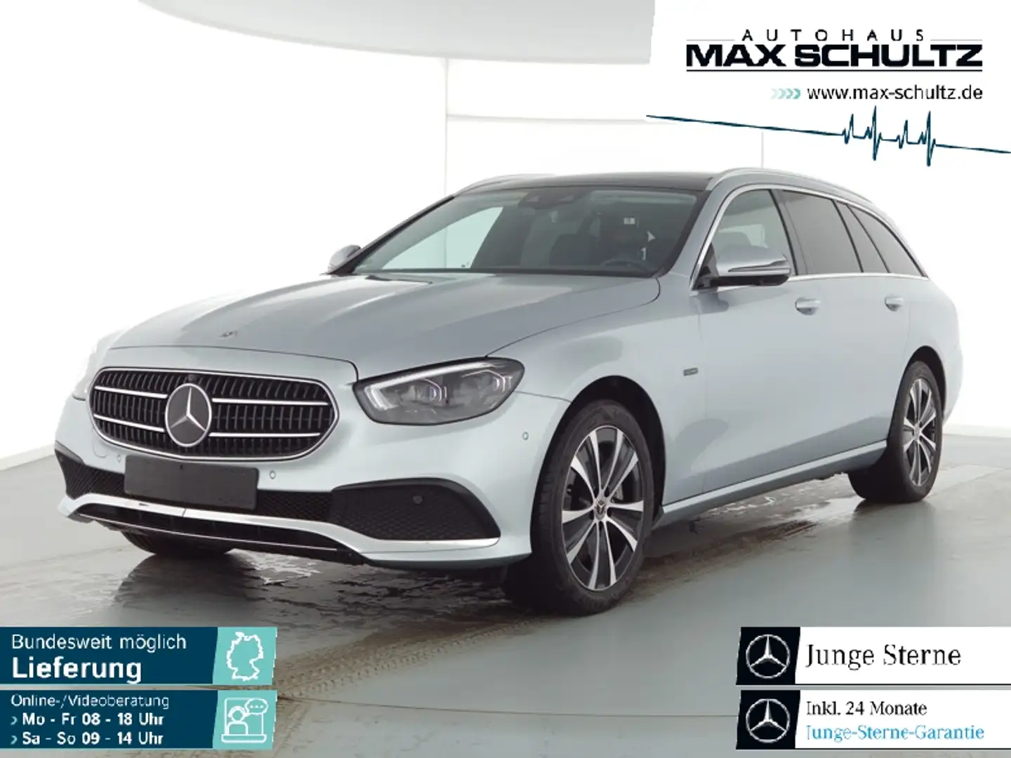 Mercedes-Benz E 300 de T 4M DISTR*AHK*PANO*MEMO*360°KAM*MULTIB Silber - 1