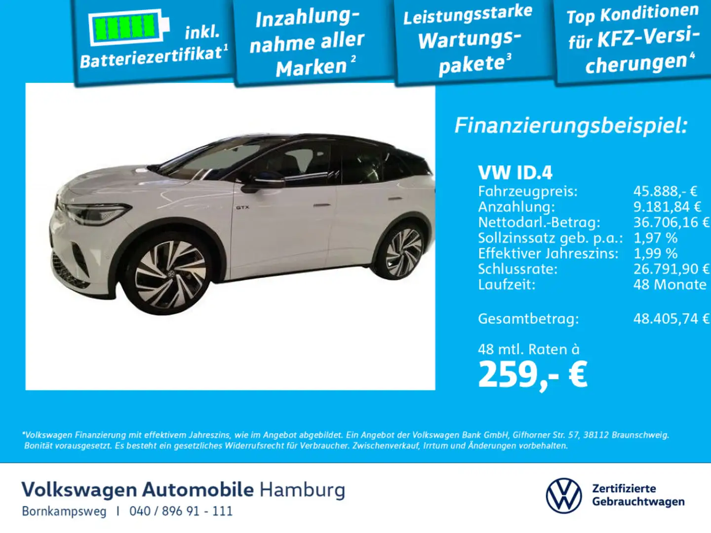 Volkswagen ID.4 GTX 4Motion LED Navi AHK Easy Open & Close Weiß - 1