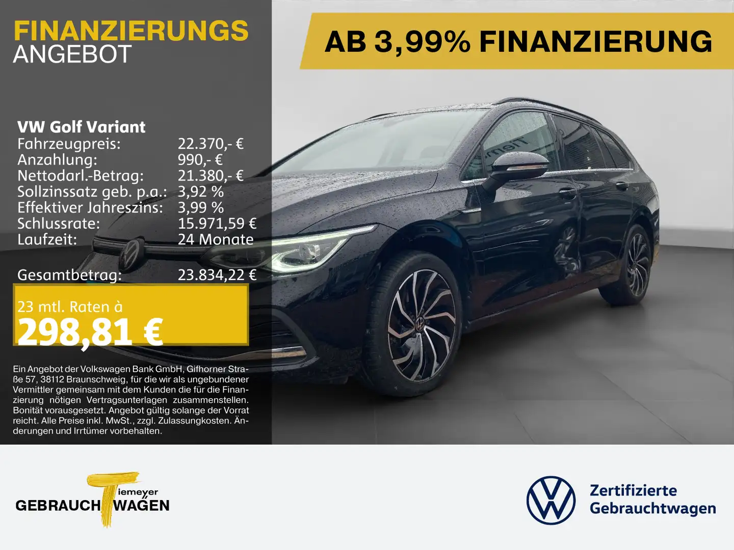 Volkswagen Golf Variant 2.0 TDI DSG STYLE NAVI-PRO AHK IQ.L Schwarz - 1