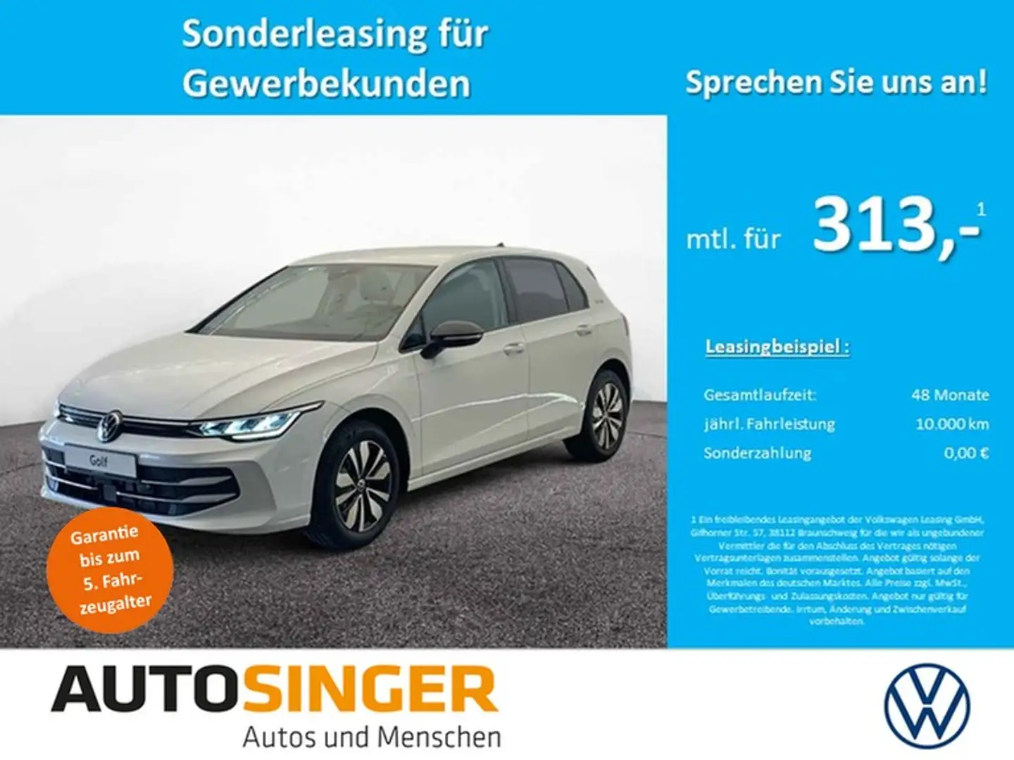 Volkswagen Golf GOAL 1.5 eTSI DSG AHK*CAM*ACC*WR Weiß - 1