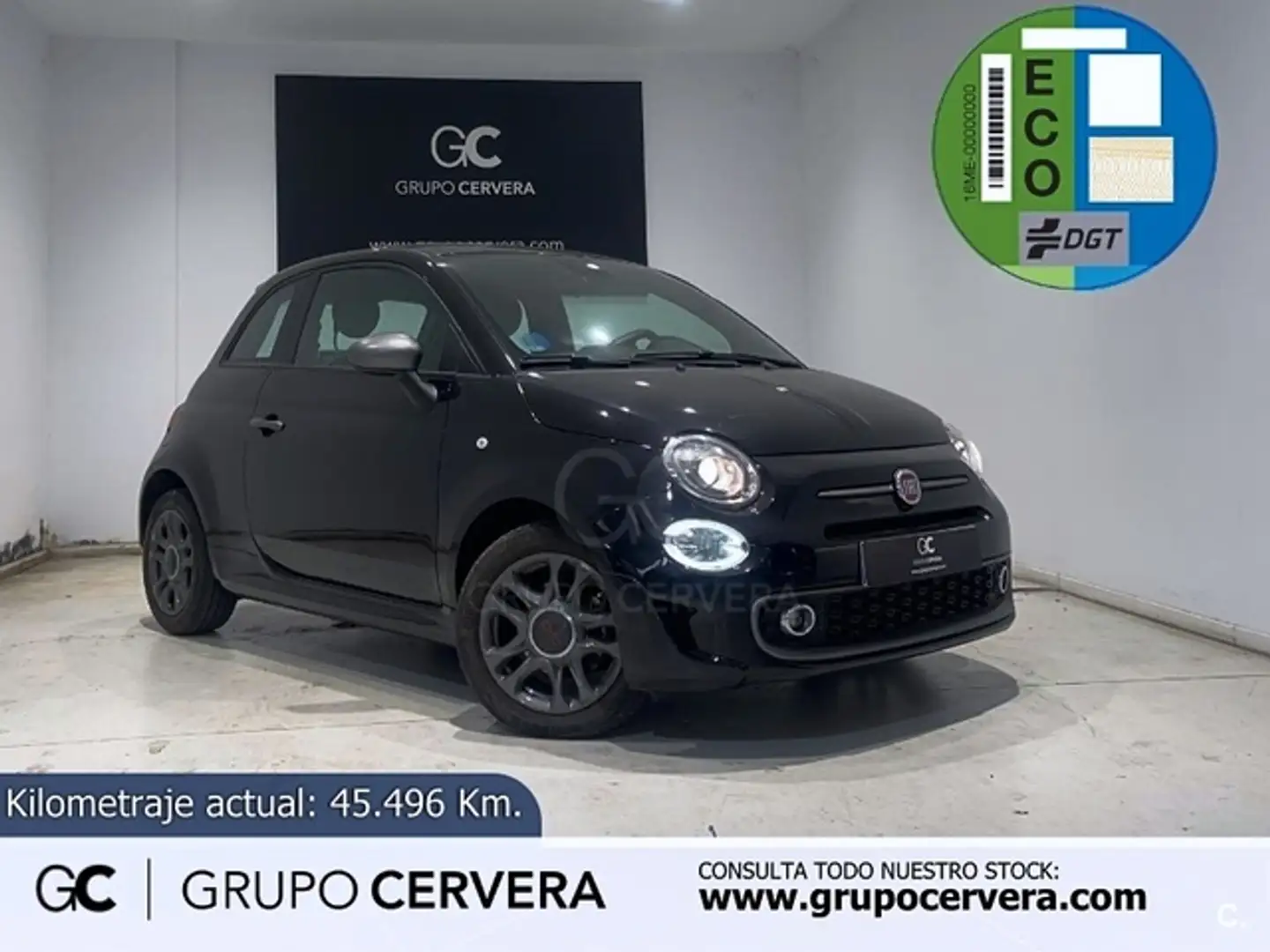 Fiat 500 1.0 Hybrid Sport 52kW Zwart - 1