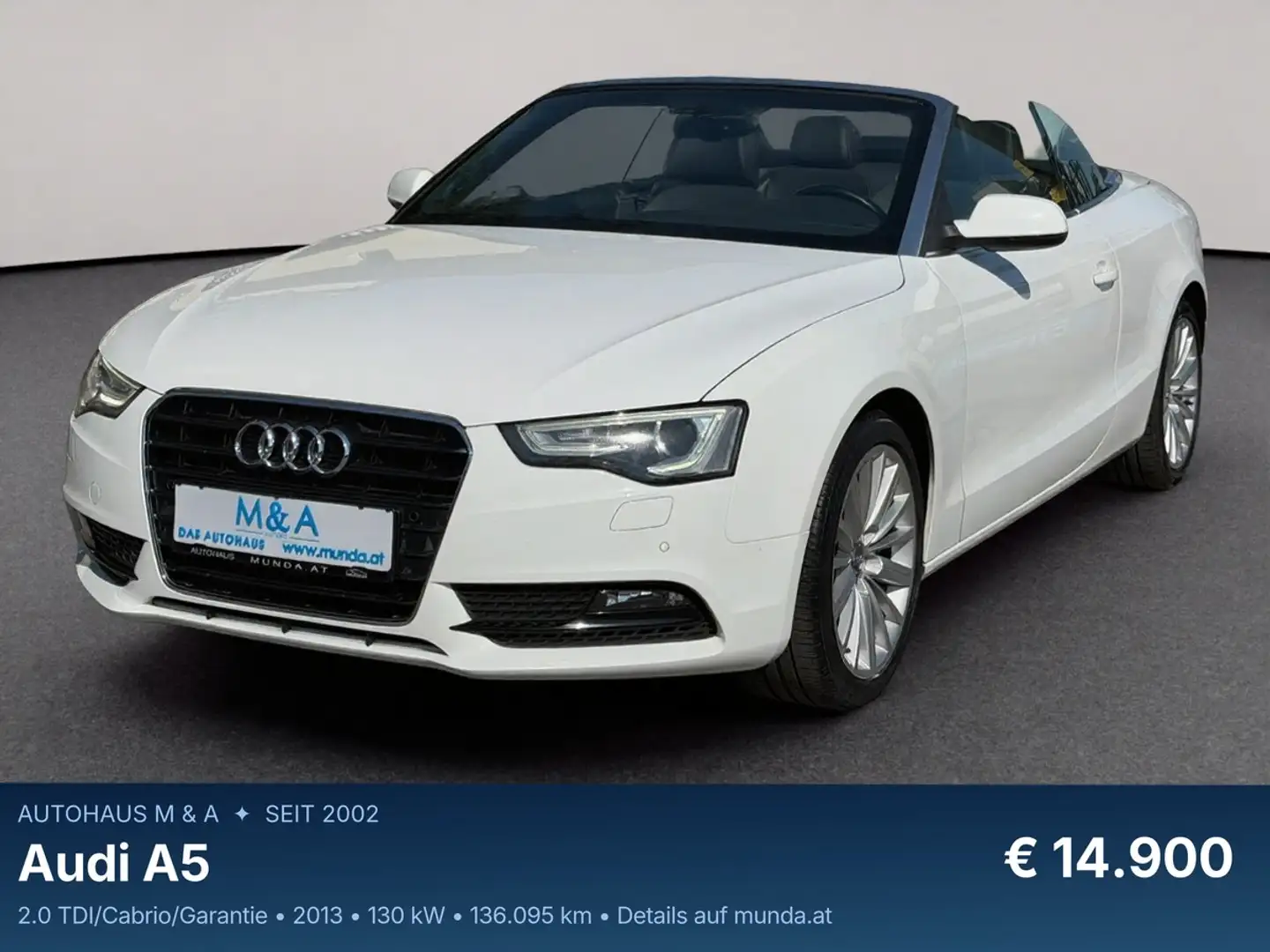 Audi A5 2.0 TDI/Cabrio/Garantie Weiß - 1