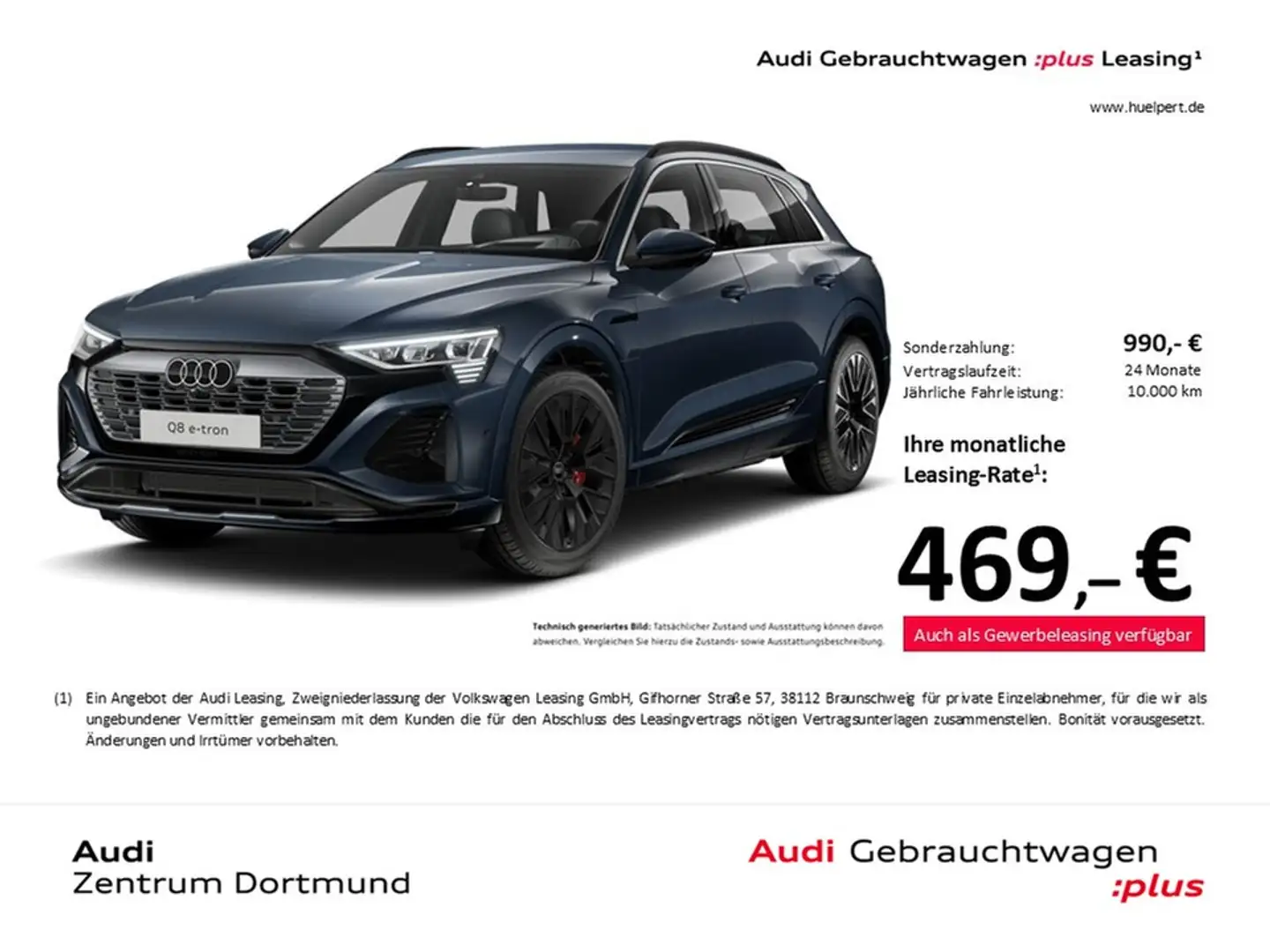 Audi Q8 e-tron 55 quattro S LINE 360°CAM ACC LM21 Blau - 1