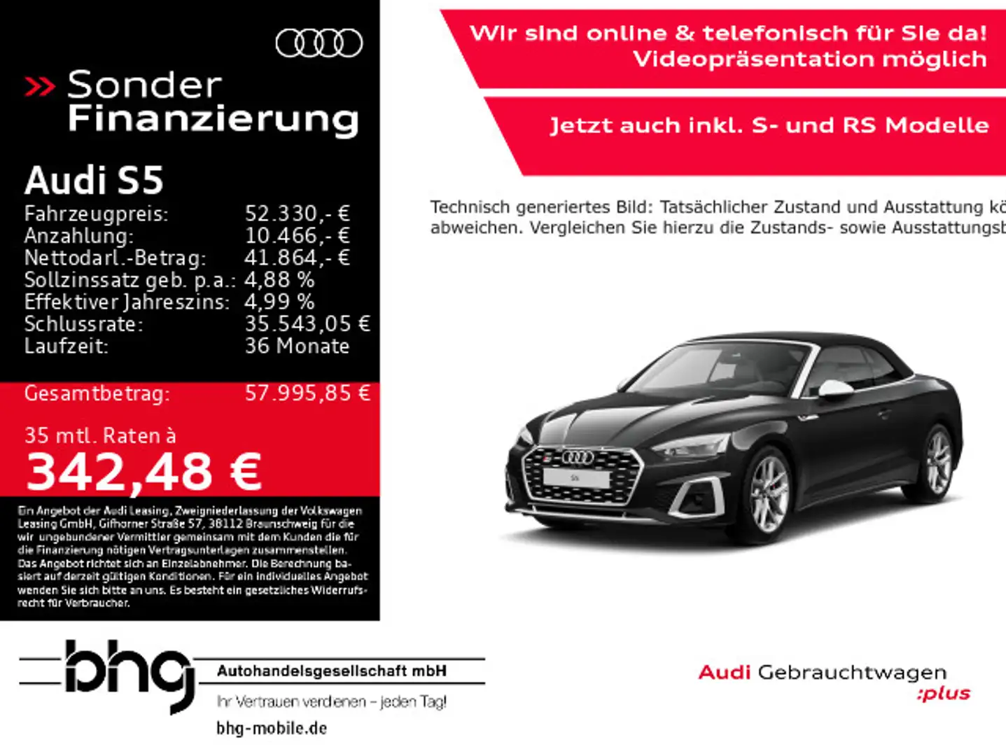 Audi S5 Cabrio 3.0 TFSI quattro tiptronic Schwarz - 1