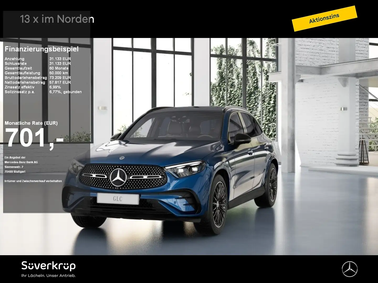 Mercedes-Benz GLC 450 d 4M BURM AMG NIGHT DISTR SPUR PANO AHK Blau - 1