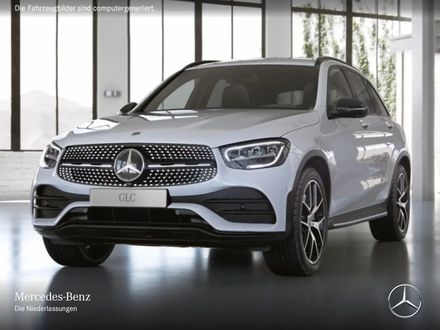 Mercedes-Benz GLC 300 d 4M AMG+NIGHT+360+AHK+LED+STHZG+FAHRASS Weiß - 2
