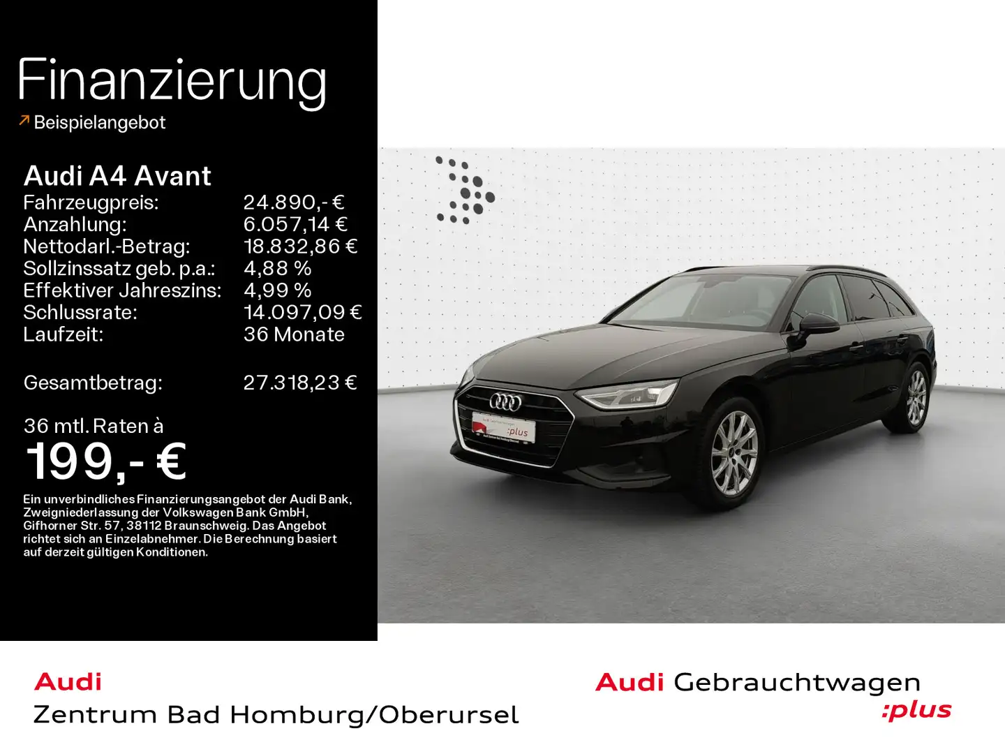 Audi A4 35 TDI*Navi*Alu*AHK*PDC*Audi Connect*Ka Schwarz - 1