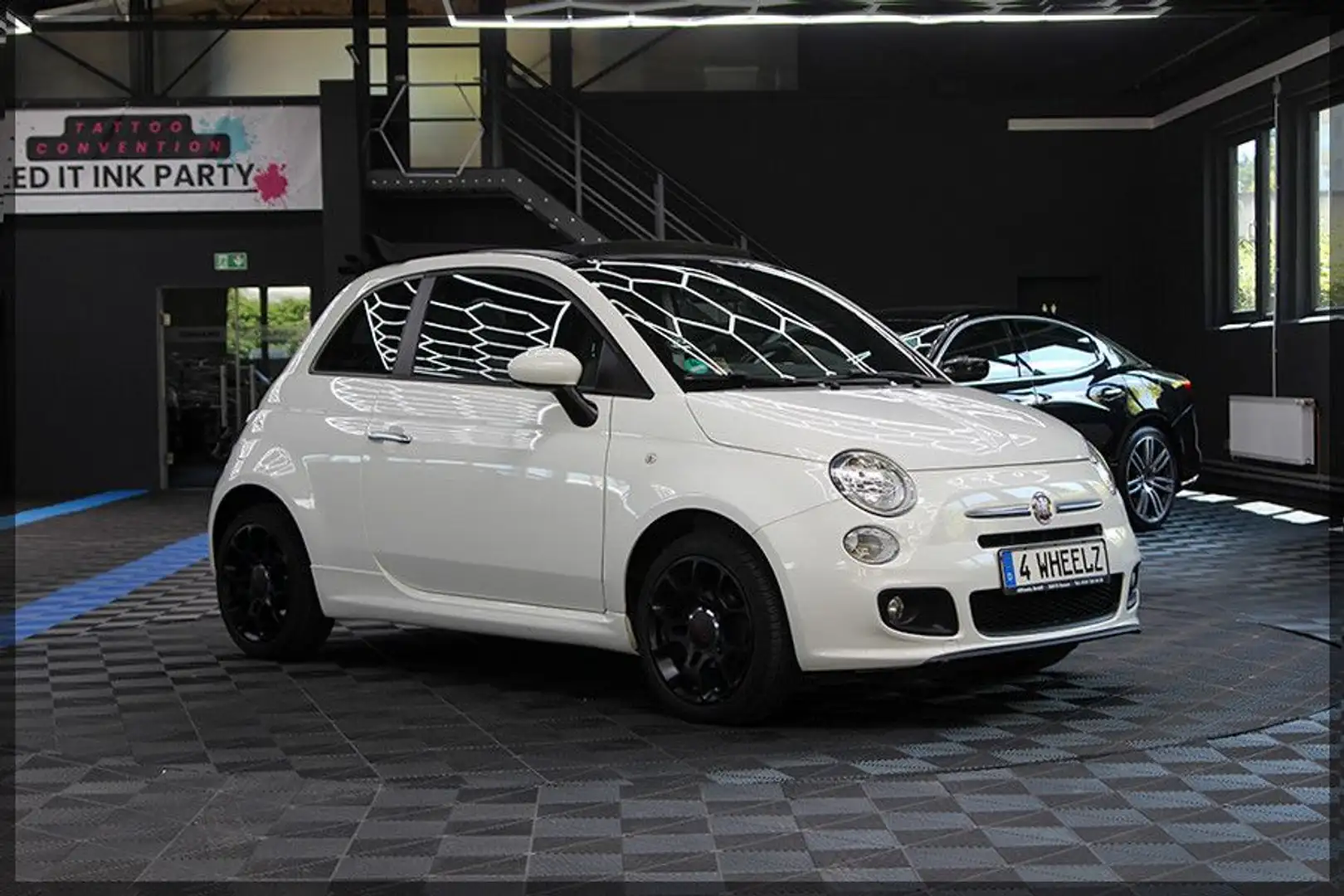 Fiat 500C 1.2 8V S CABRIO PDC / TEILLEDER Wit - 1