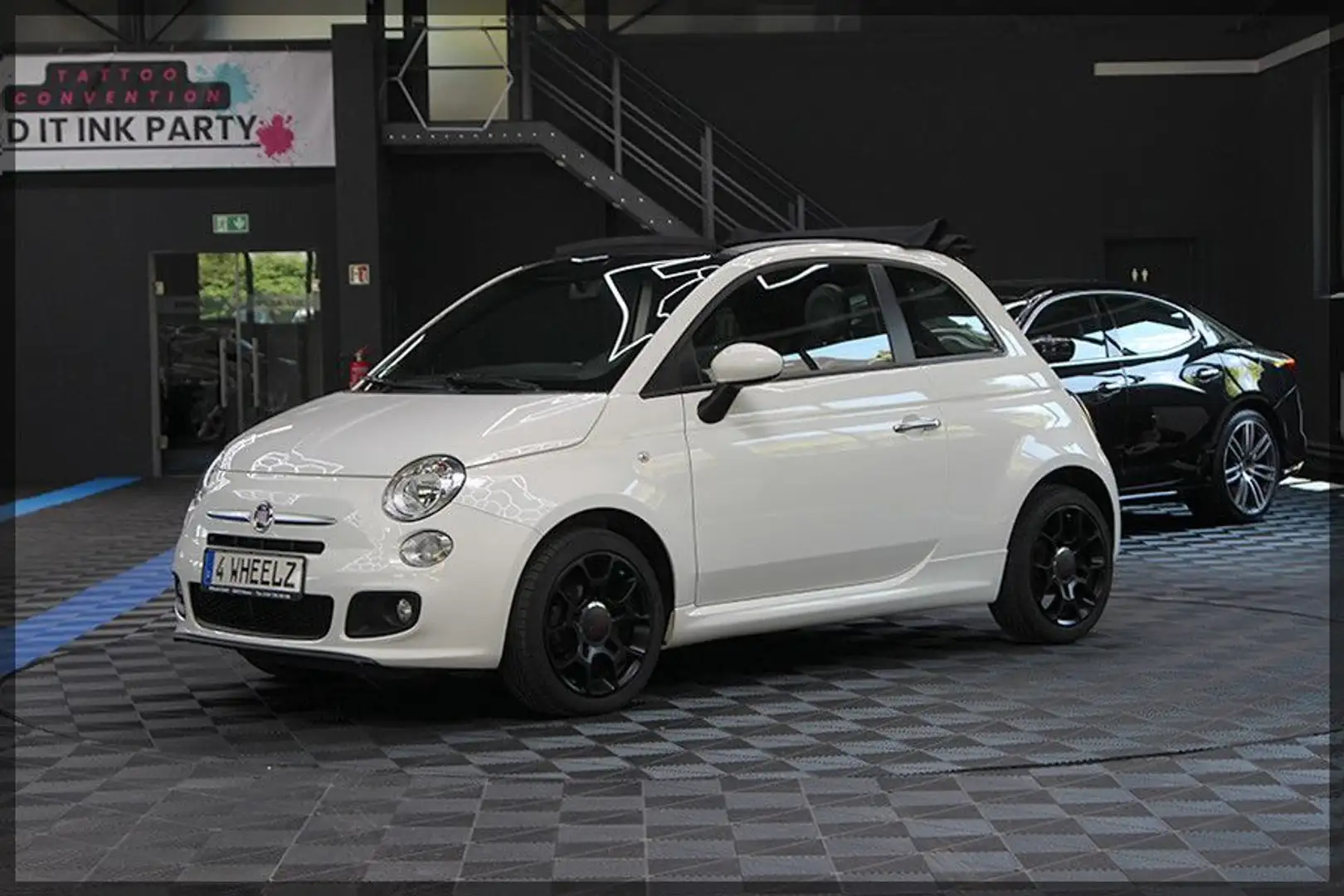 Fiat 500C 1.2 8V S CABRIO PDC / TEILLEDER Wit - 2