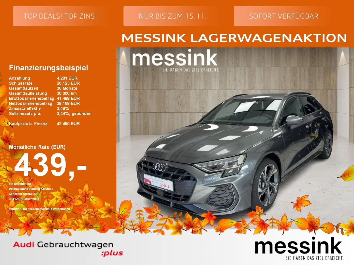 Audi A3 Sportback 2x S-line*ACC*LED*NAVI*Kamera*SOUND* Grau - 1