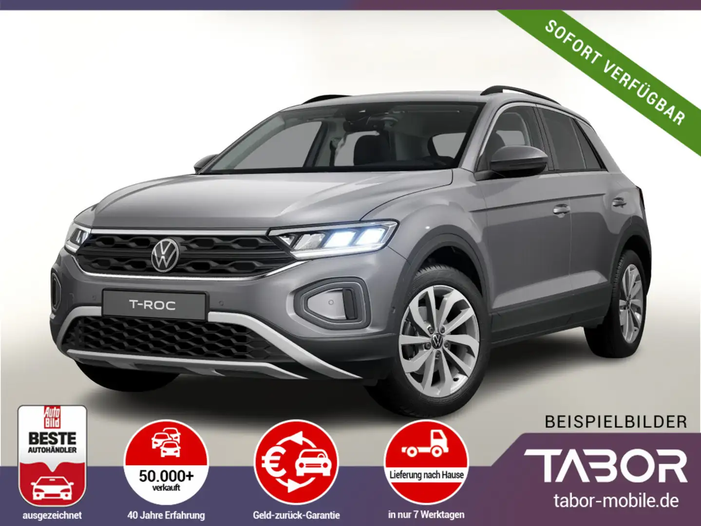 Volkswagen T-Roc 1.5 TSI 150 DSG R2D Keyl Kam SHZ 17Z PrivG Gris - 1