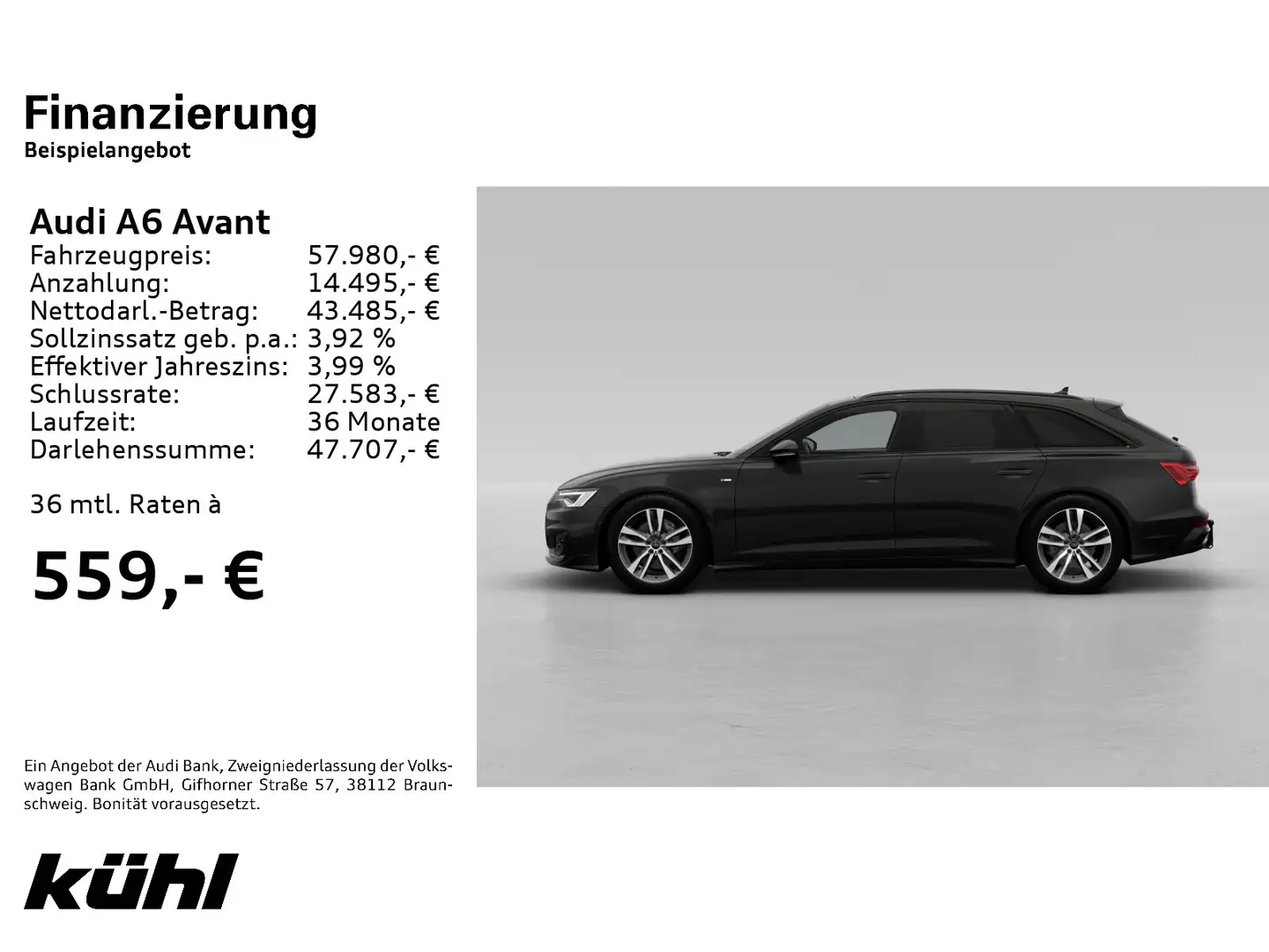 Audi A6 50 TDI Q S line LED ACC Kamera Navi AHK Schwarz - 2
