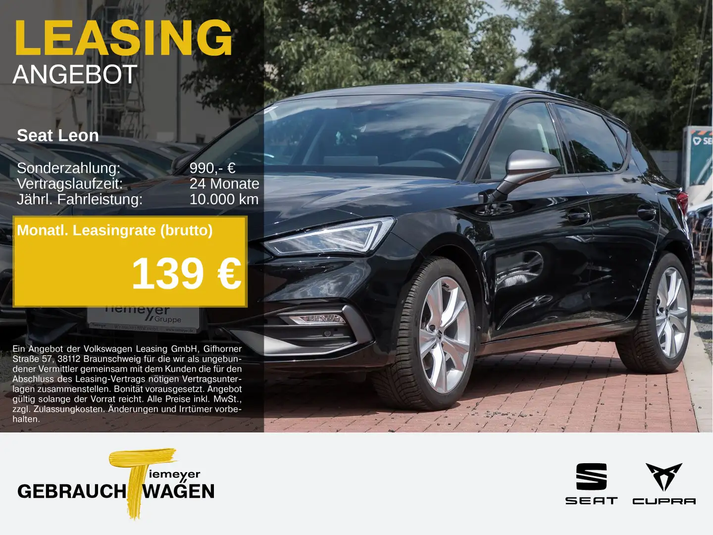SEAT Leon 1.5 eTSI DSG FR MOD-2025 MATRIX NAVI+ KAMER Schwarz - 1
