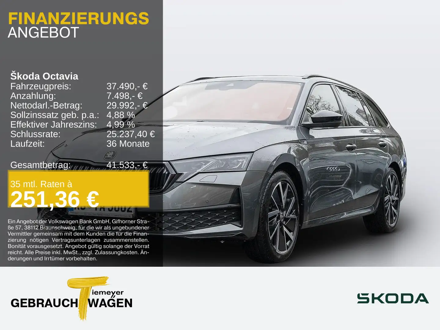 Skoda Octavia Combi 1.5 TSI DSG Sportline NAVI MATRIX Grau - 1