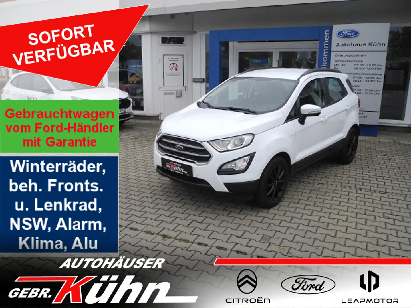 Ford EcoSport 1.0 TREND - WR, Winter-Pak., Reling, PDC v/h, Alu Weiß - 1