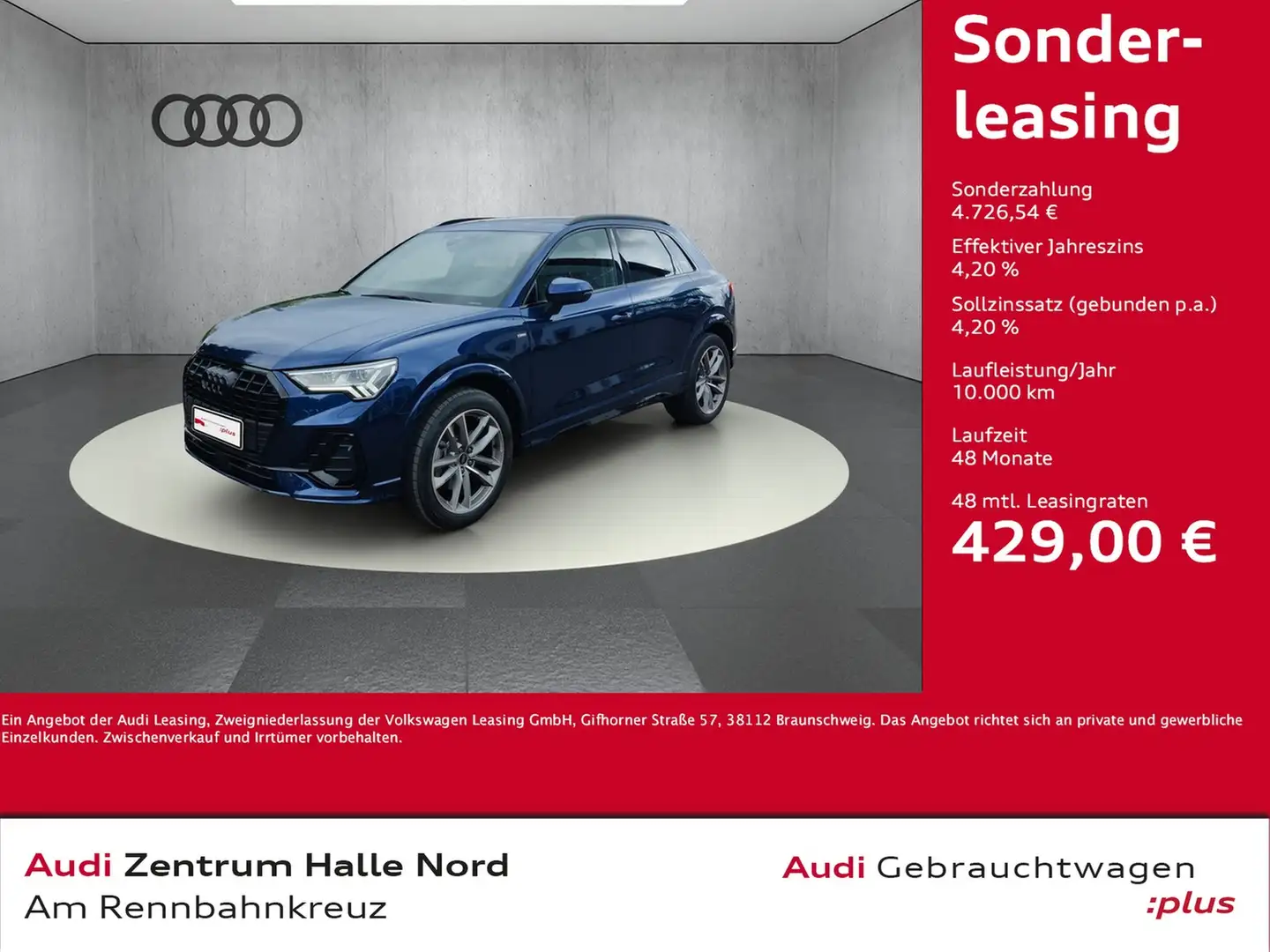 Audi Q3 40 TFSI quattro S line S tronic Blau - 1