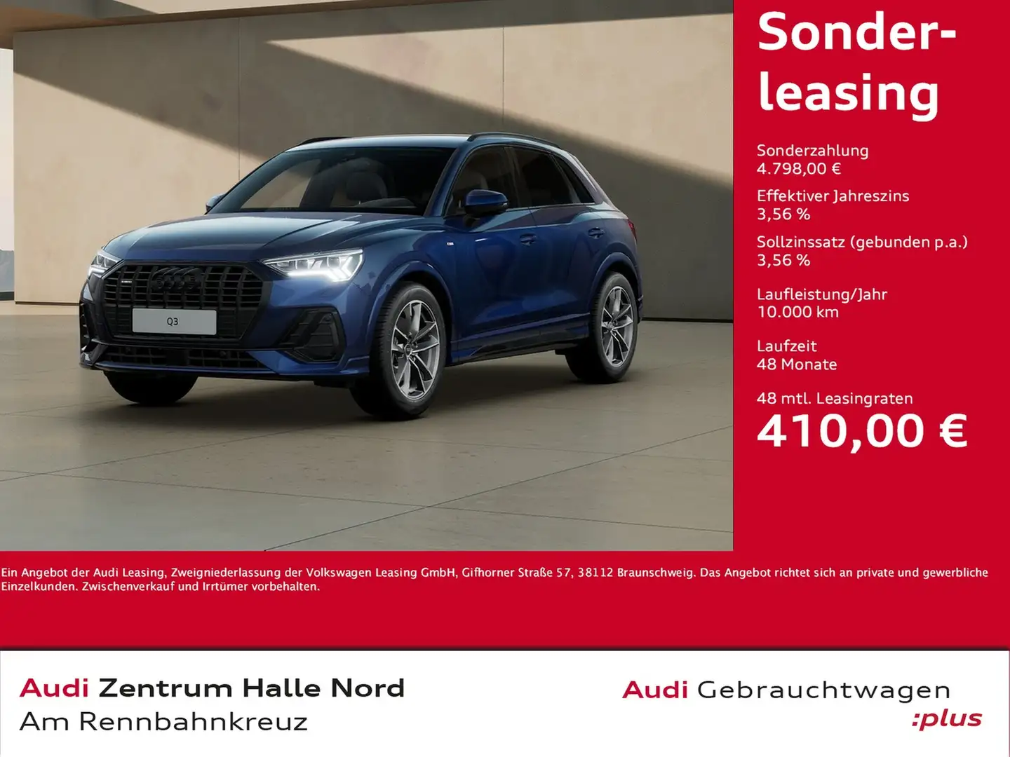 Audi Q3 S line 40 TFSI quattro S tronic Bleu - 1