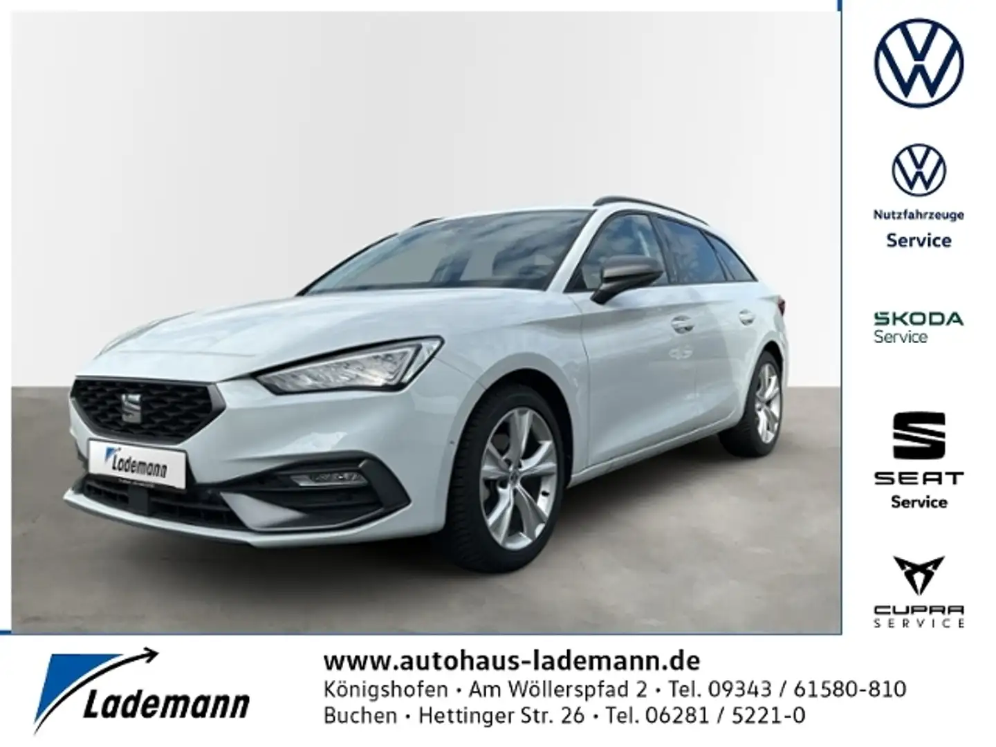SEAT Leon Sportstourer 1.5 eTSI DSG FR LED+RFK+NAVI.+ Weiß - 1