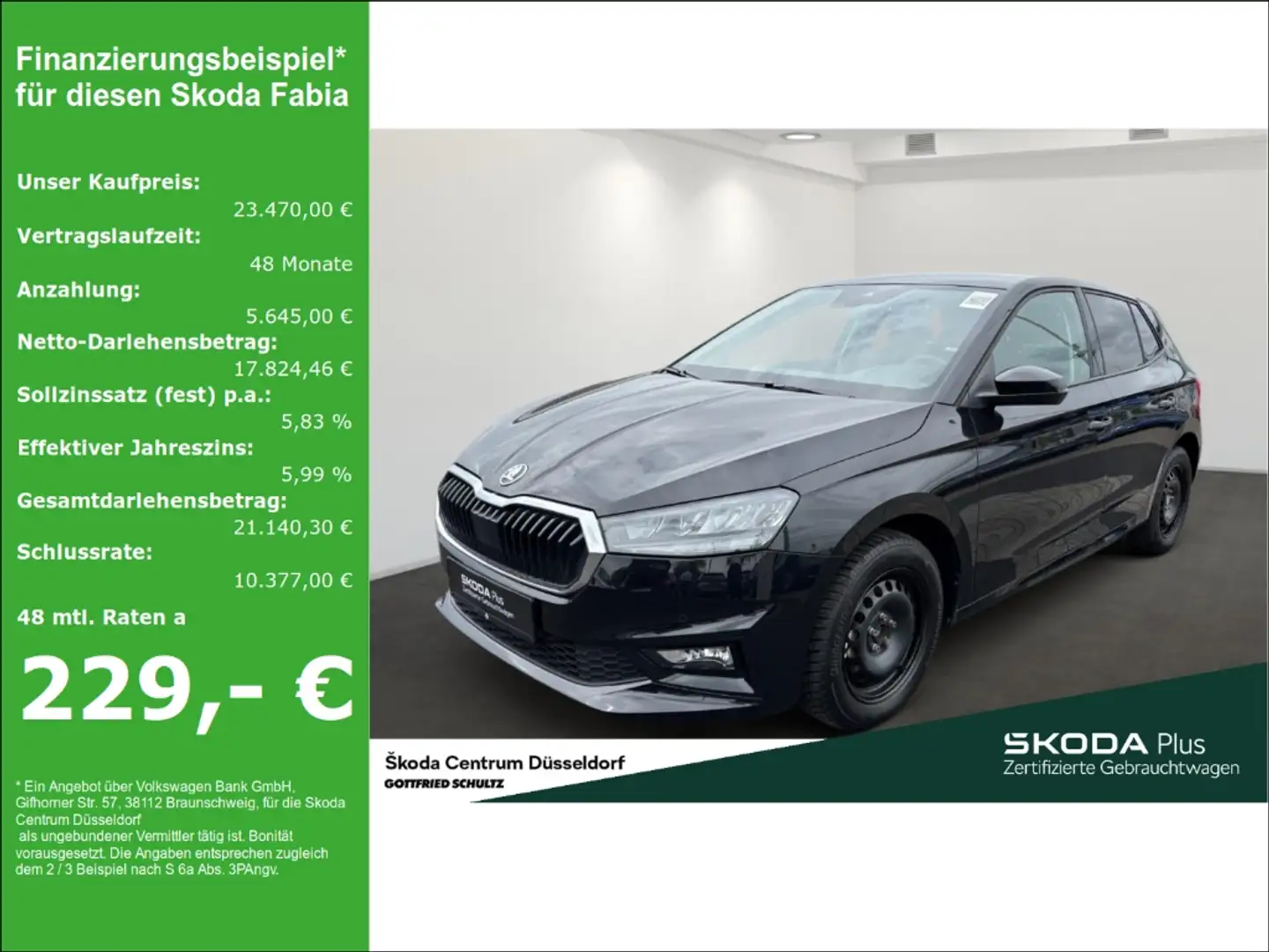 Skoda Fabia Selection Infotainment-Paket Winter-Paket Fahrassi Schwarz - 1