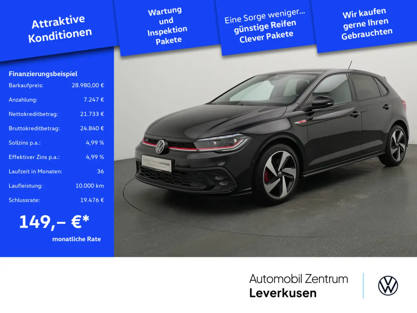 Volkswagen Polo GTI DSG VIRT MATRIX SHZ PDC PORT NAVI Schwarz - 1