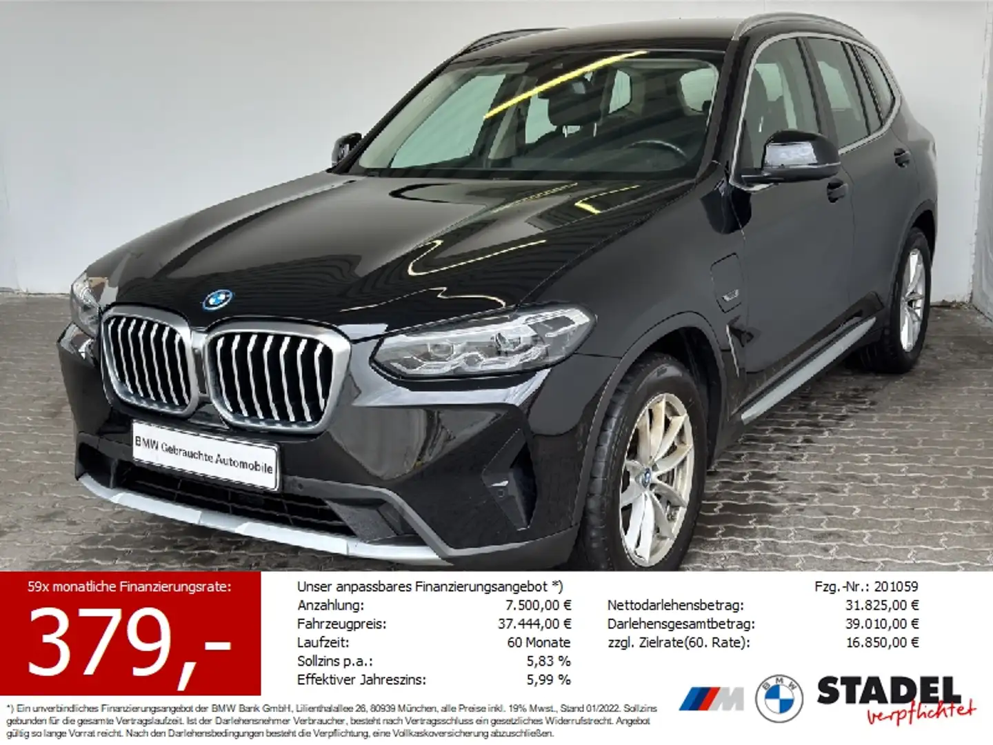 BMW X3 xDr30eA Navi.LED.RüKam.WLAN.DAB.Sitzheizung Schwarz - 1