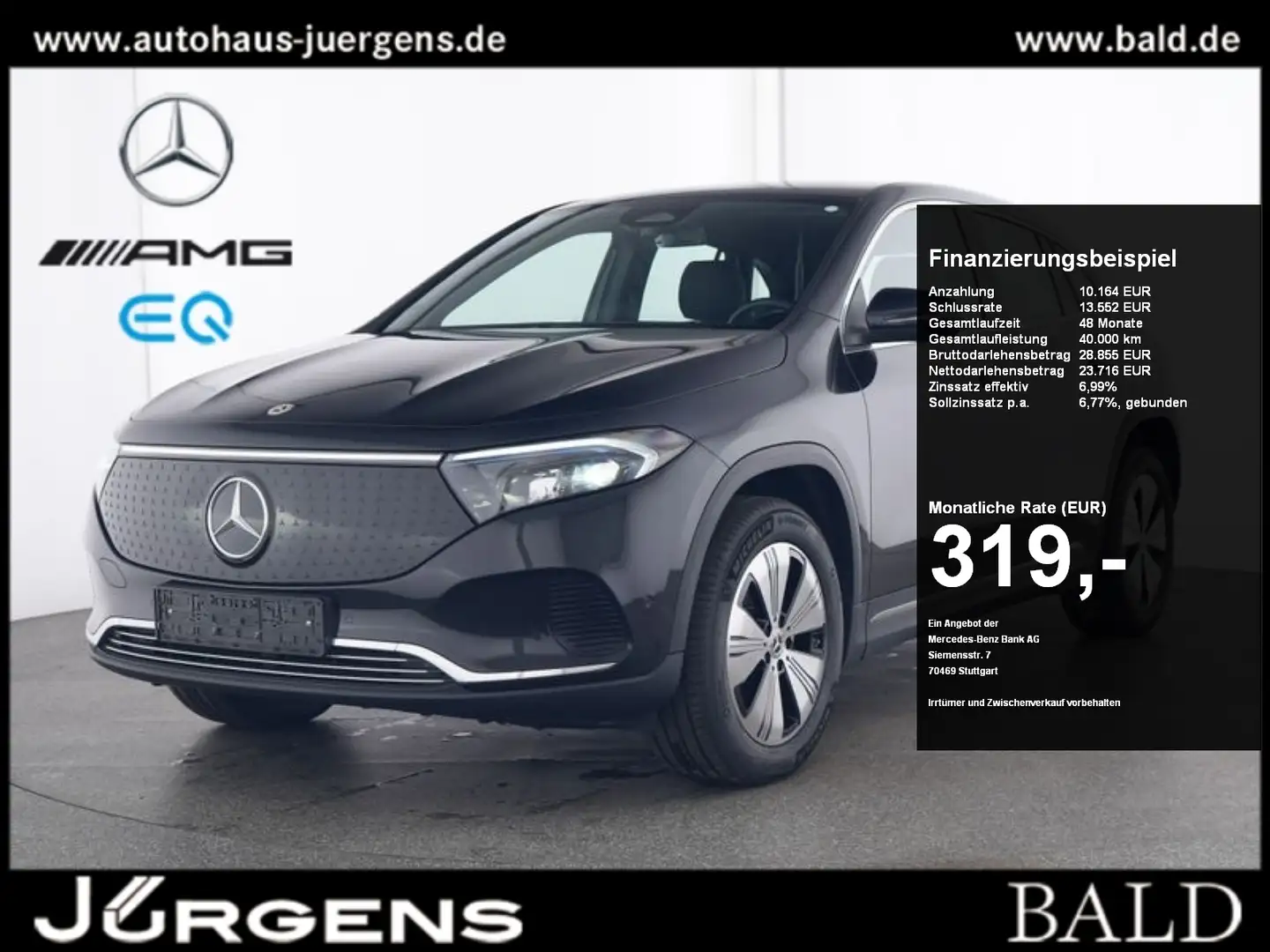 Mercedes-Benz EQA 250 + Progressive/LED/Kamera/Totw/Ambi/18' Schwarz - 1