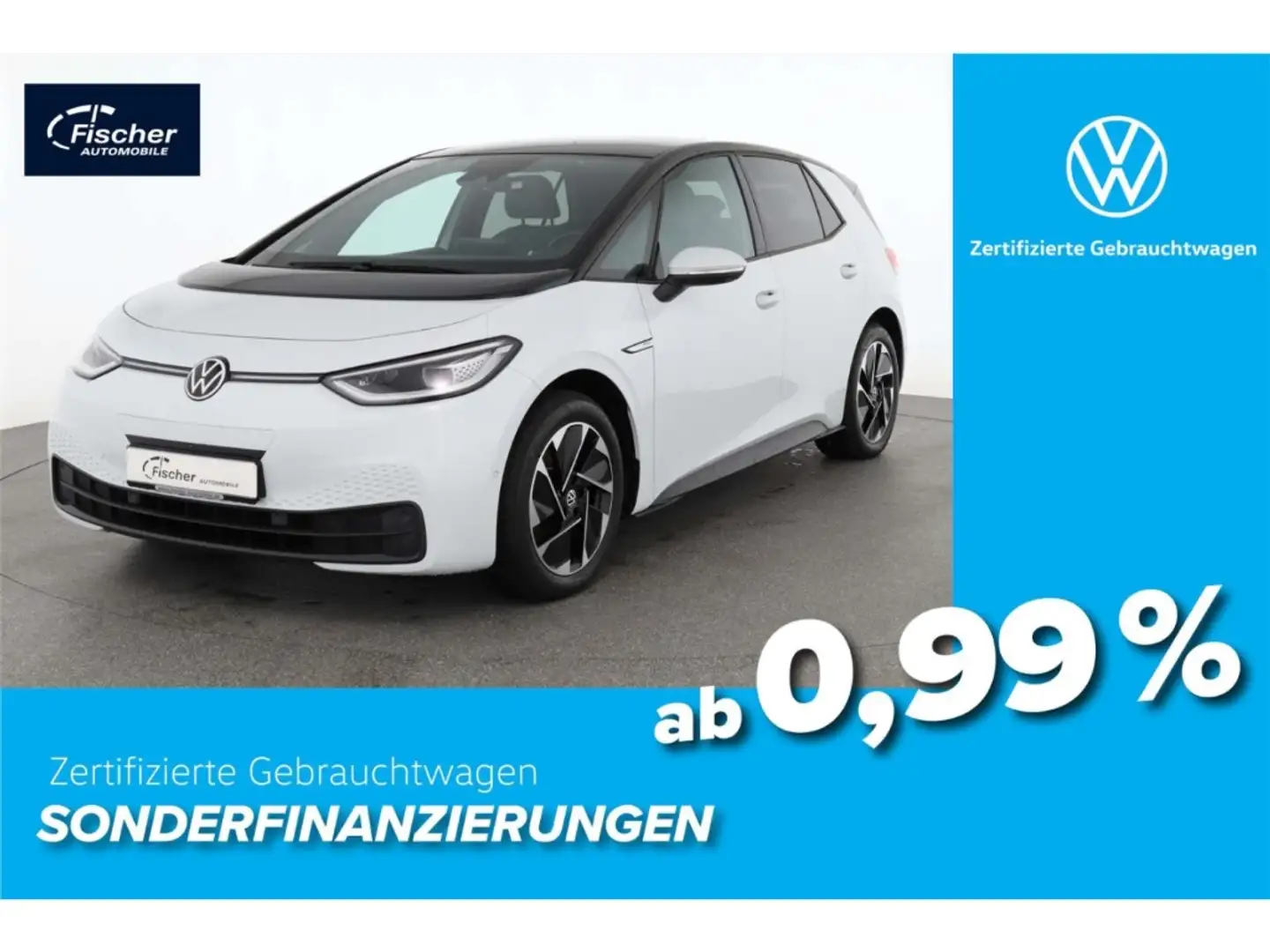 Volkswagen ID.3 Elektro Pro 58 kWh Matrix/P-Dach/NAV/ACC/SH Weiß - 1