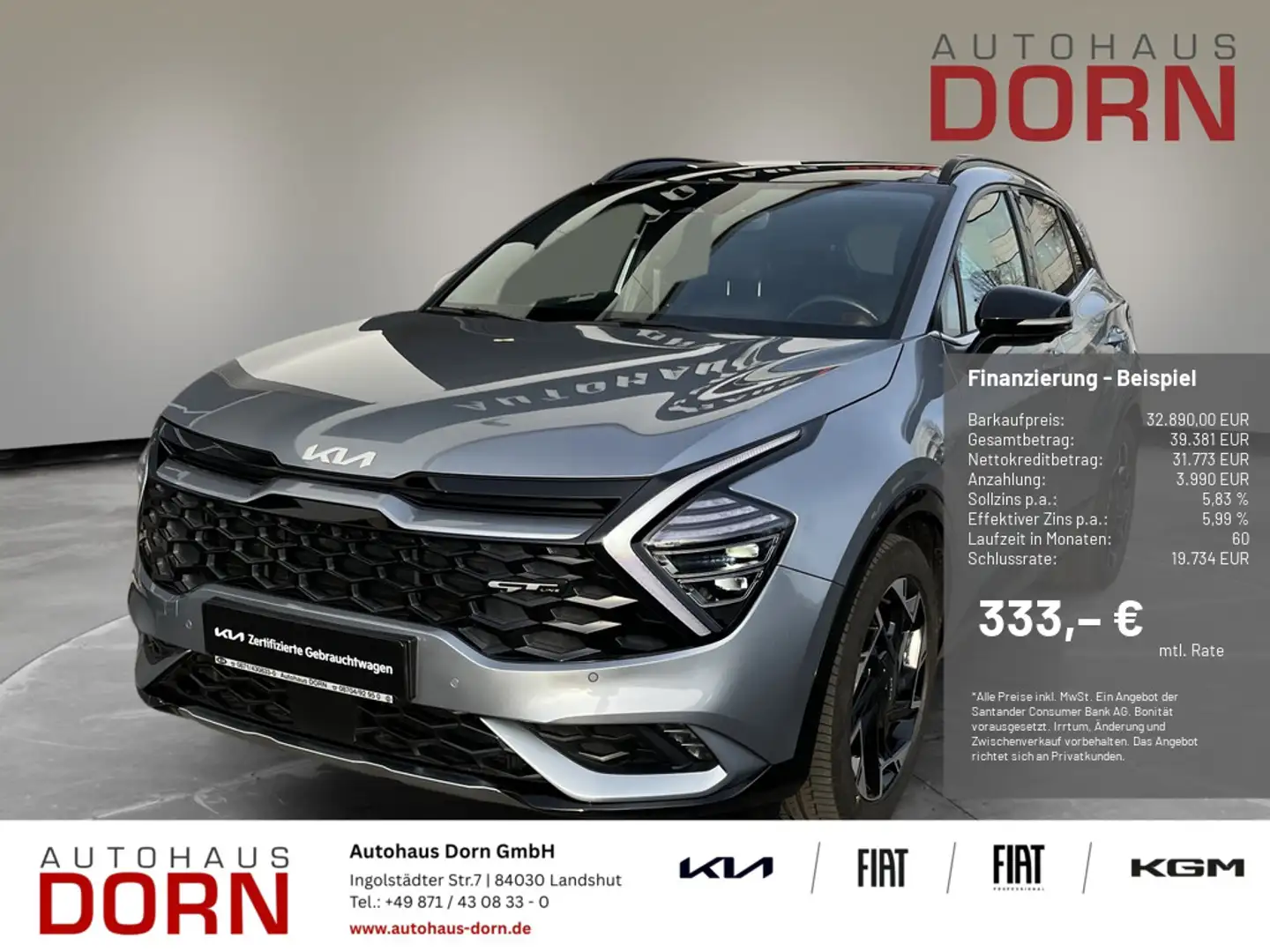 Kia Sportage GT-Line 1.6 T-GDI AWD DCT Grau - 1