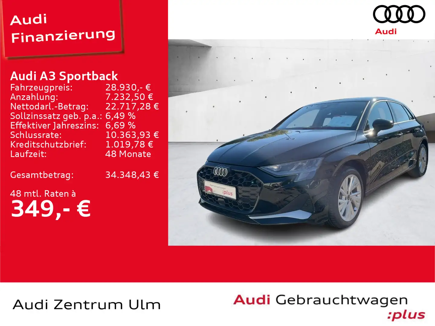 Audi A3 advanced 30 TFSI AHK NAV+ VIRTUAL Schwarz - 1