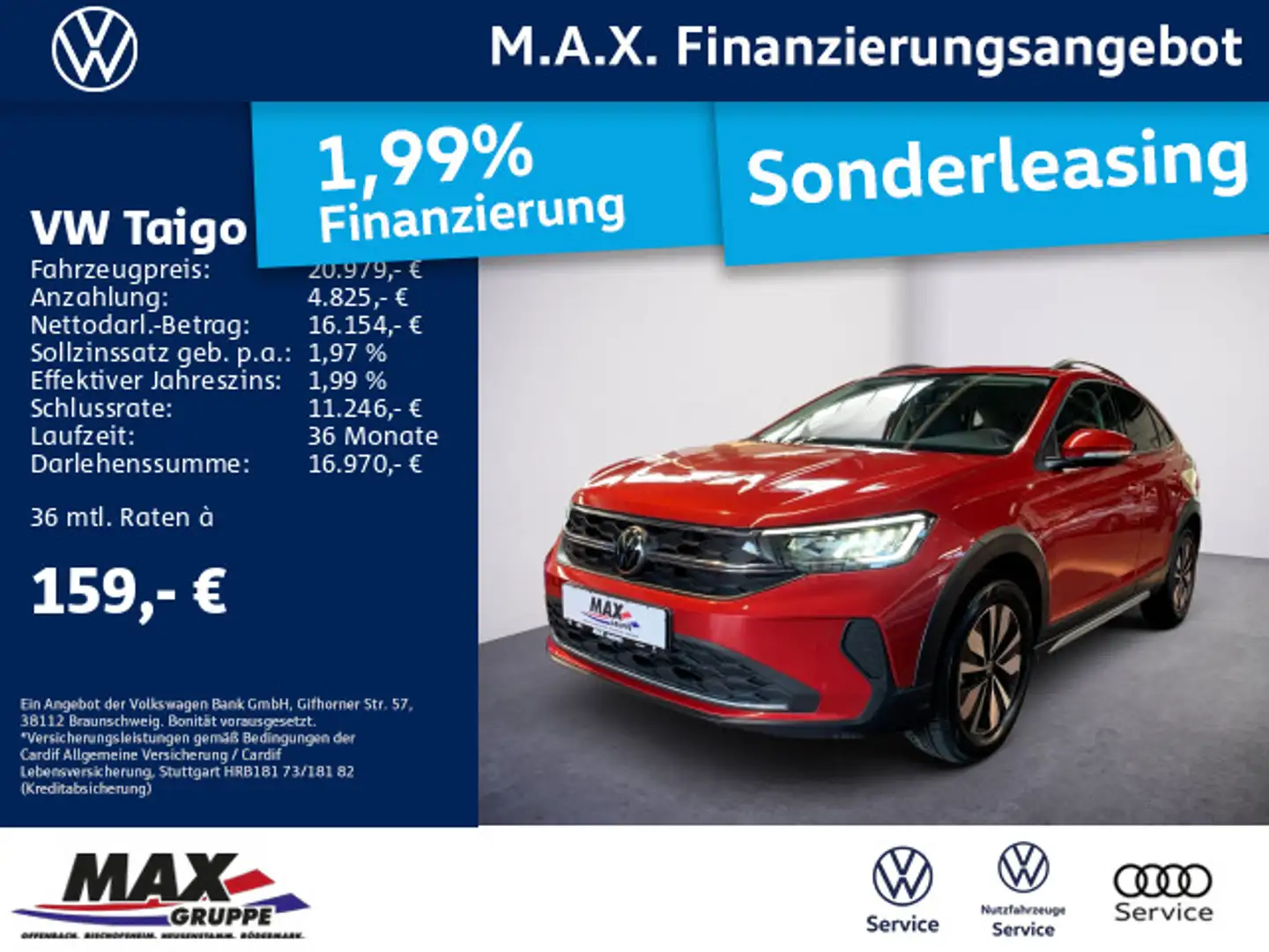 Volkswagen Taigo 1.0 TSI MOVE LED+KAMERA+APP+DCP+NAV+SITZHZ Rouge - 1