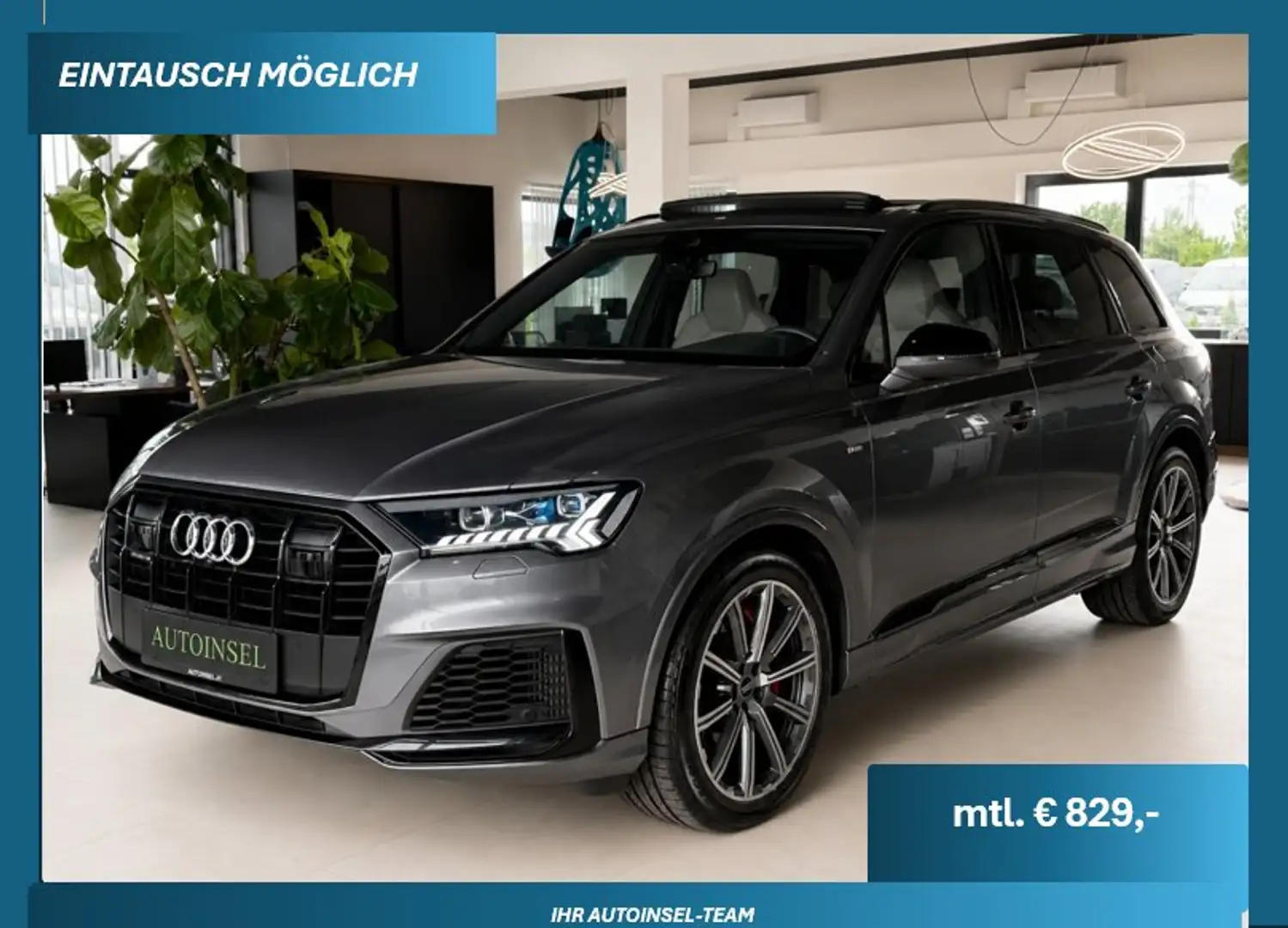 Audi Q7 60 TFSI e quattro S-line-Panorama-Laser-AHK Grau - 1
