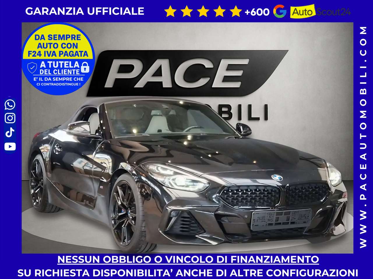 BMW Z4 M i M40 MSPORT M-SPORT MSPORT BLACK PACK PELLE TOTALE TELECAMERA 360 CERCHI DA 19" HEAD UP DISPLAY HARMAN KARDON ACC