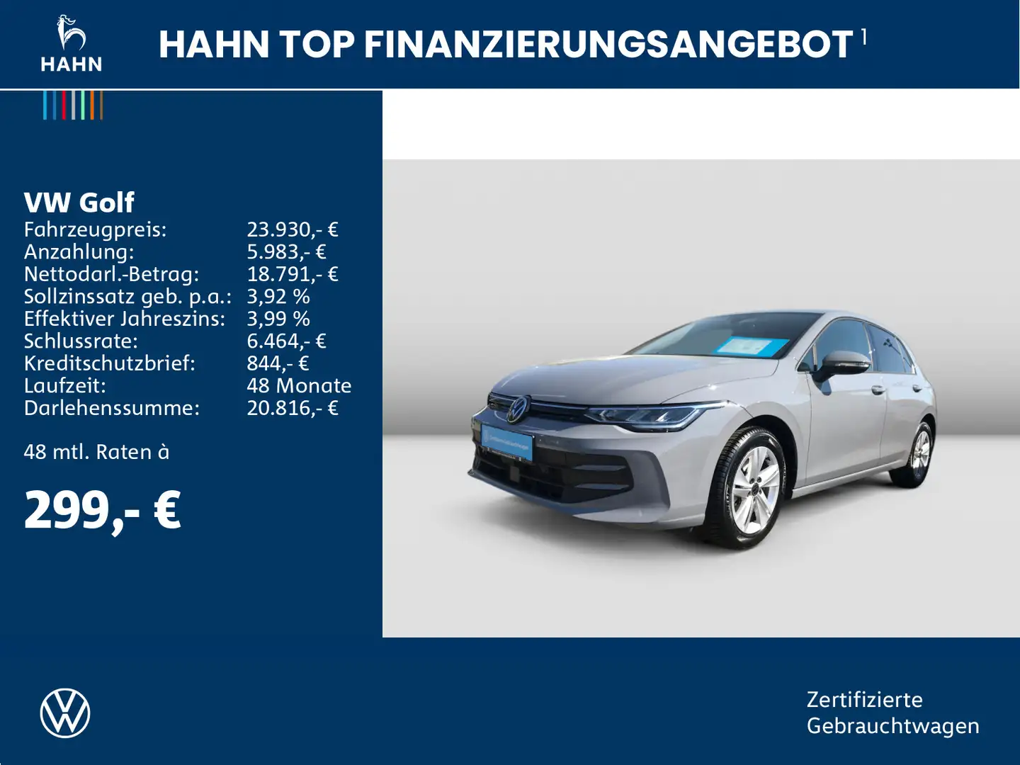 Volkswagen Golf VIII Life 1.5TSI ACC CAM HuD LED NAVI SITZH Grau - 2