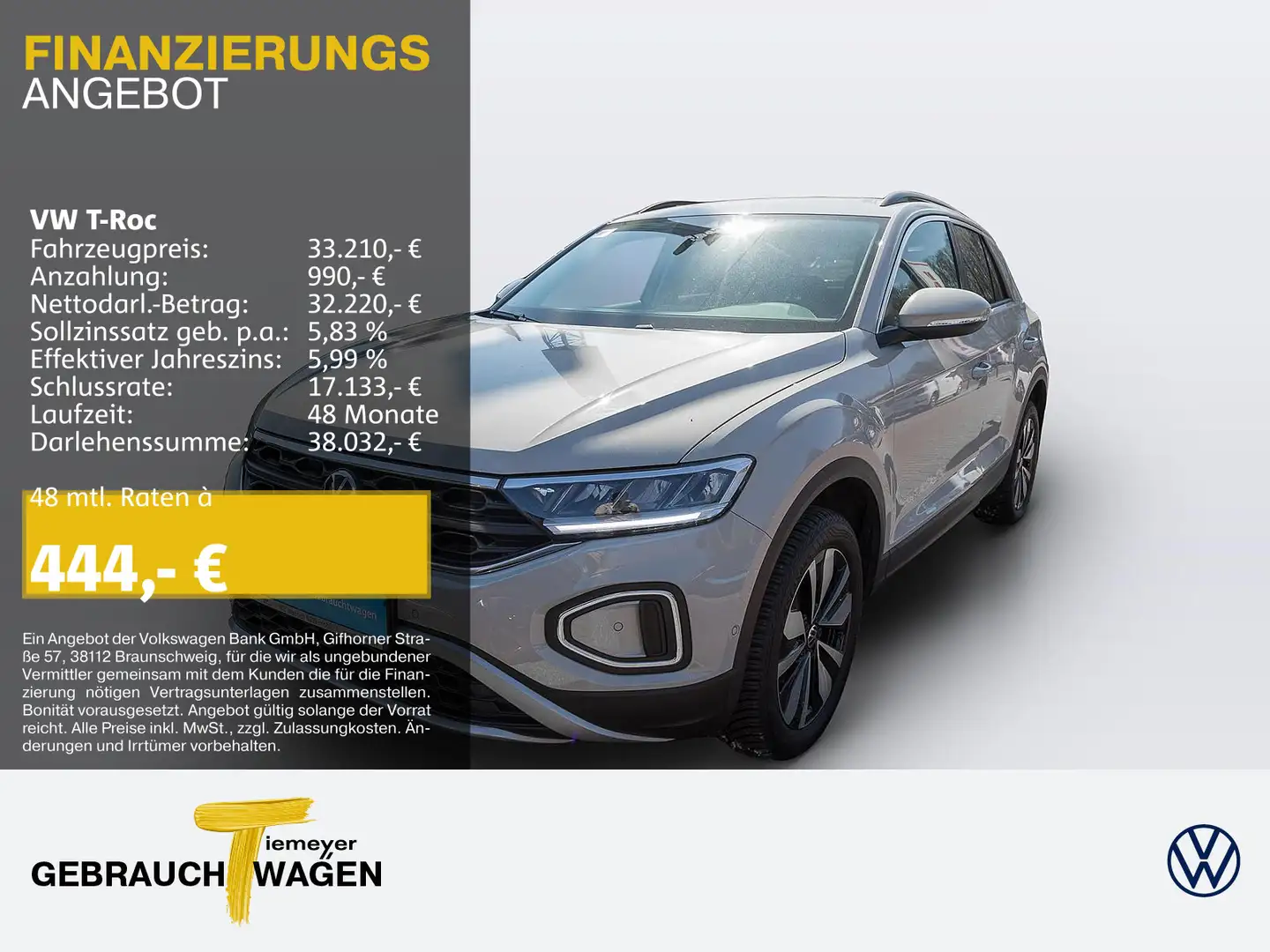 Volkswagen T-Roc 1.5 TSI DSG MOVE LED KAMERA NAVI Grau - 1