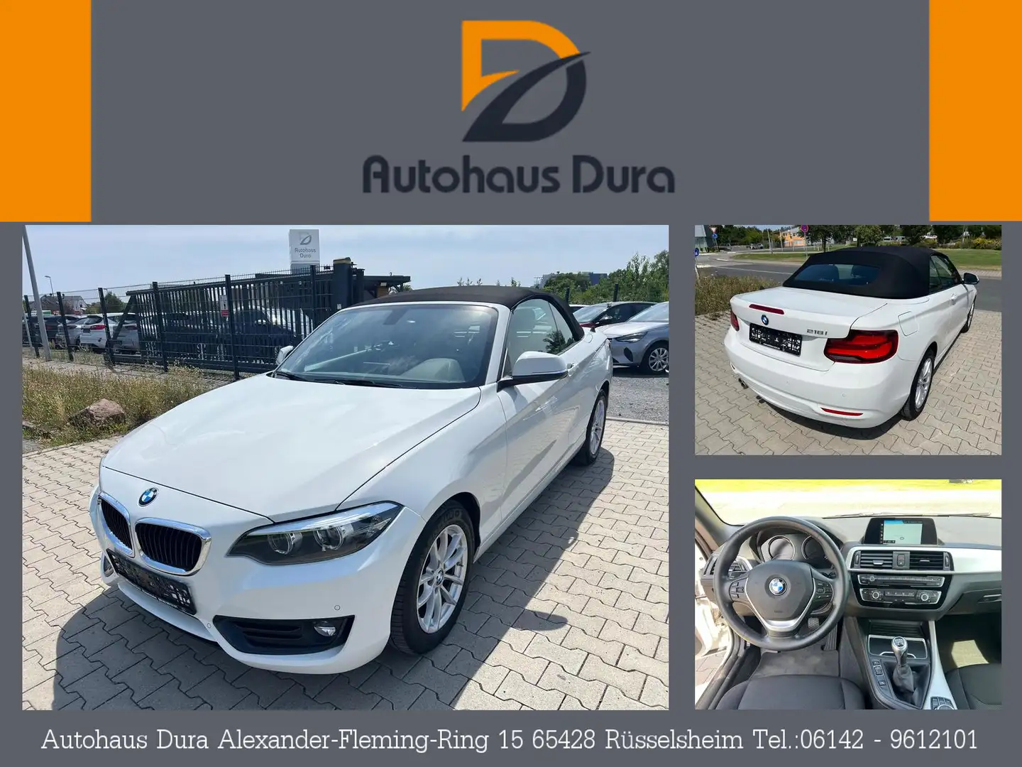 BMW 218 218i Cabrio Advantage Navi+Led+Shz+Pdc Blanc - 1