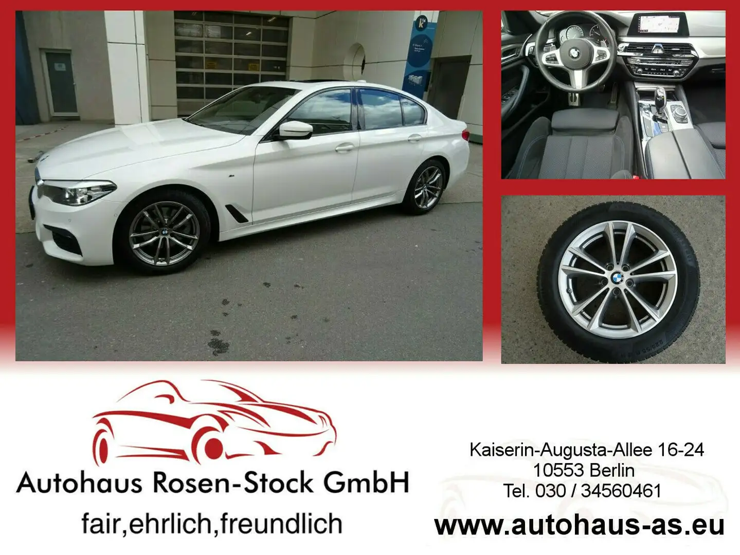 BMW 520 520D xDrive M-Sport SAG,AHK,Standh,GSD,Kamera Weiß - 1