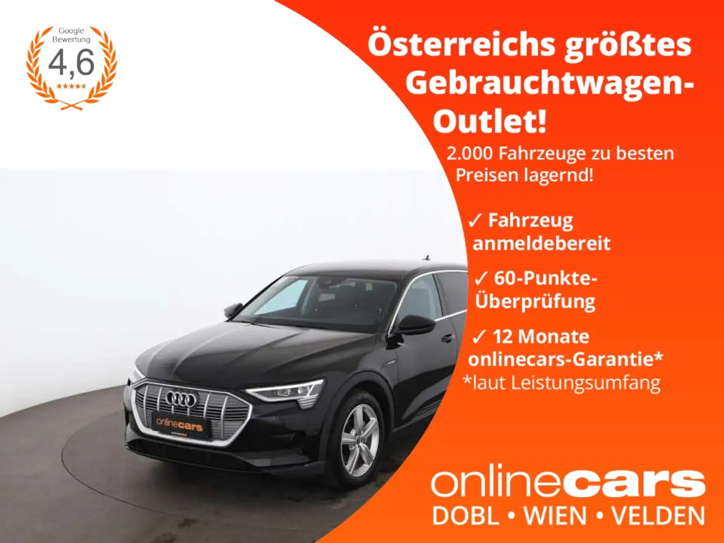 Audi e-tron 50 quattro 71kWh Aut LED LUFT AHK LEDER Schwarz - 1
