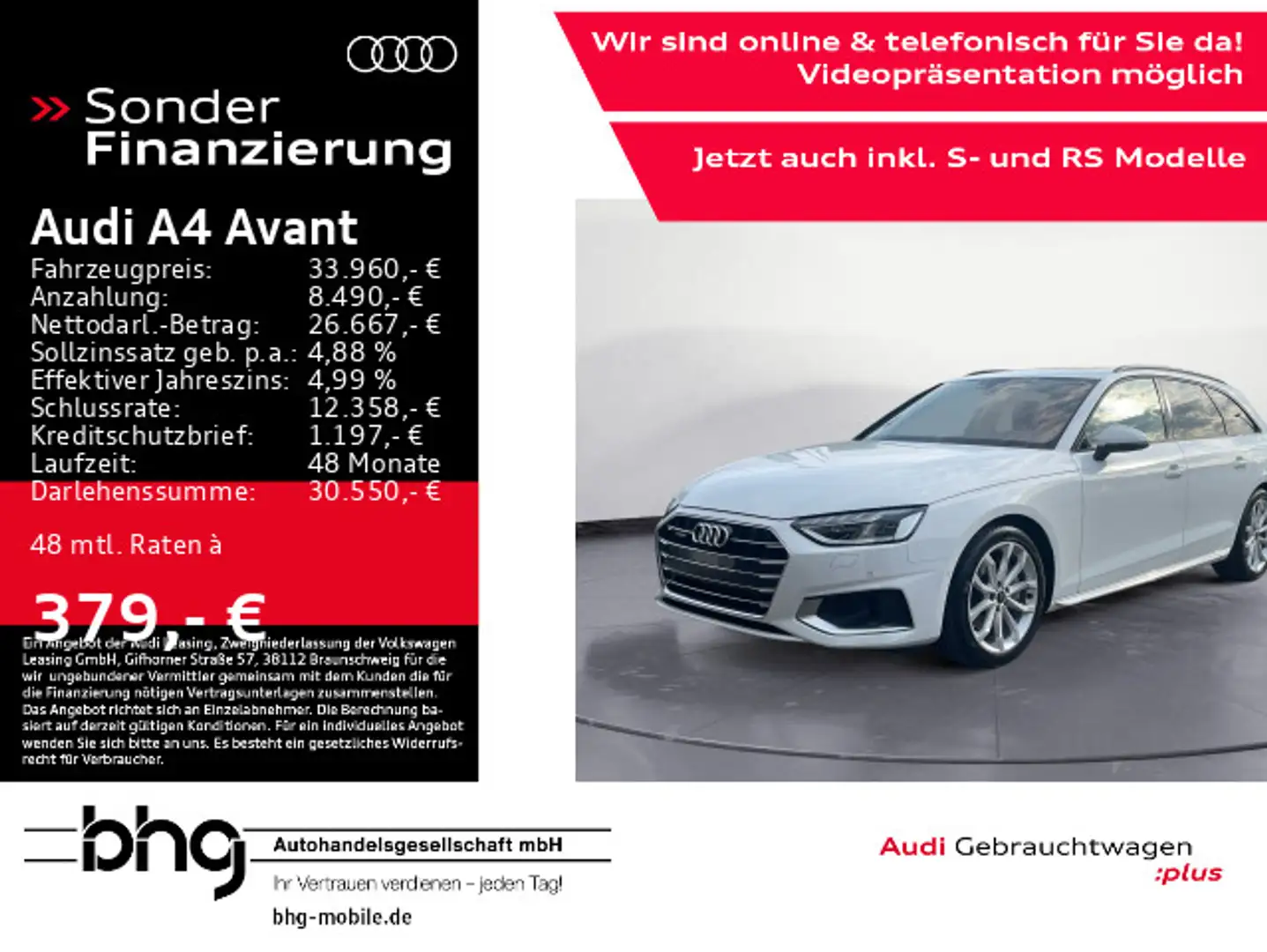 Audi A4 40TDI quattro S tronic advanced PanoDac Weiß - 1