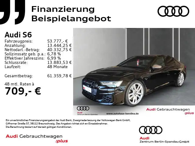 Audi S6 S6 Lim. *HD-MATRIX*Assist+*HuD*B&O*Opt.-Schwarz+