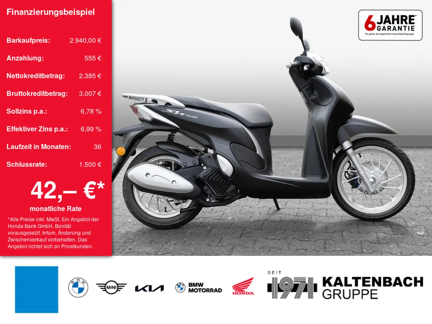 Honda SH Mode 125 LED SCHEINWERFER Noir - 1