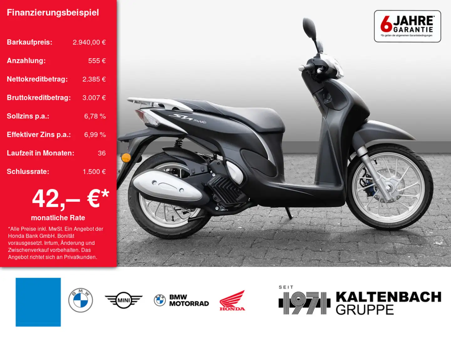 Honda SH Mode 125 LED SCHEINWERFER Noir - 1