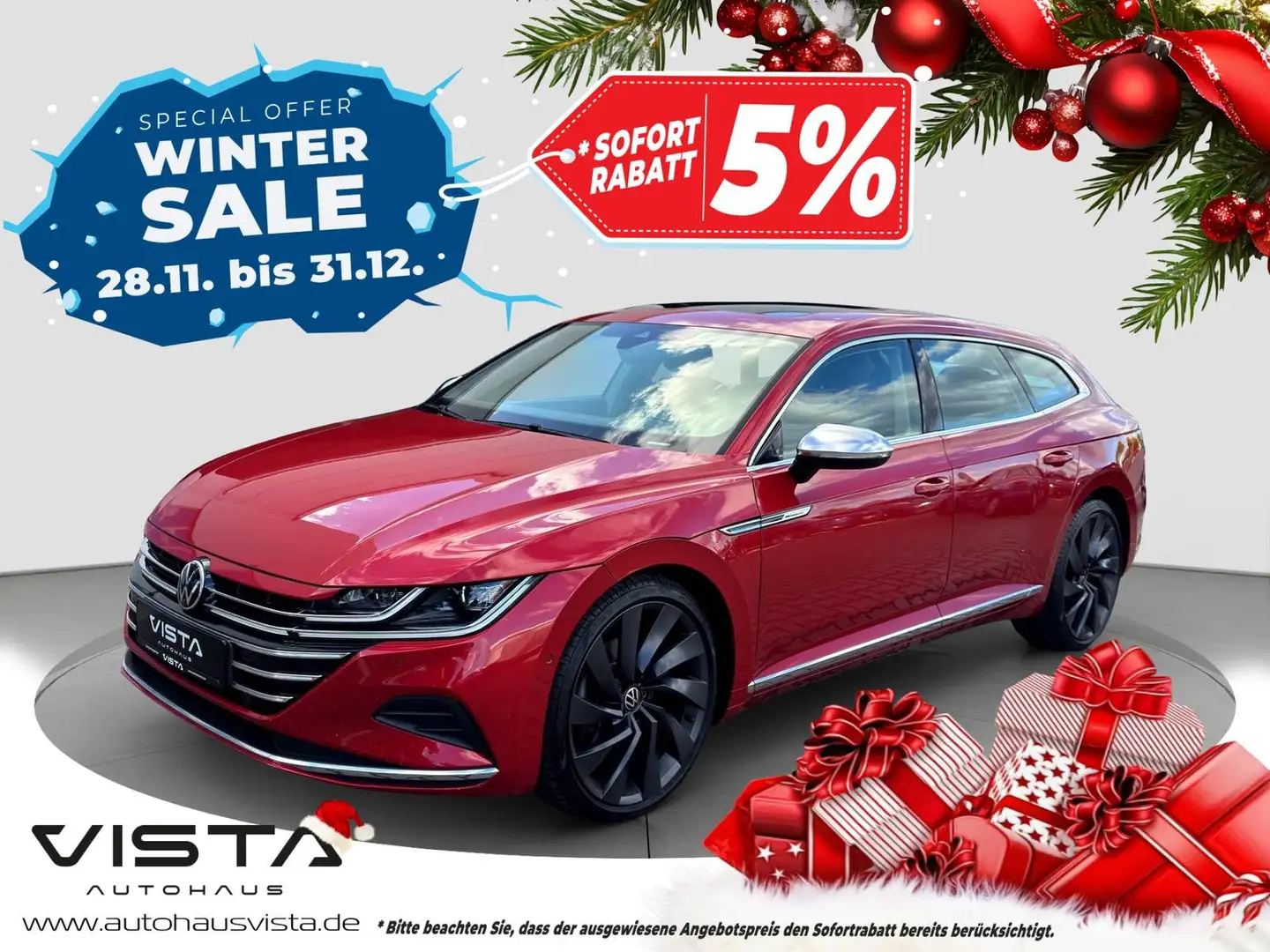 Volkswagen Arteon Elegance 2.0 TDI*360*20ZOLL*PANO*HUD*KEYL Roşu - 1