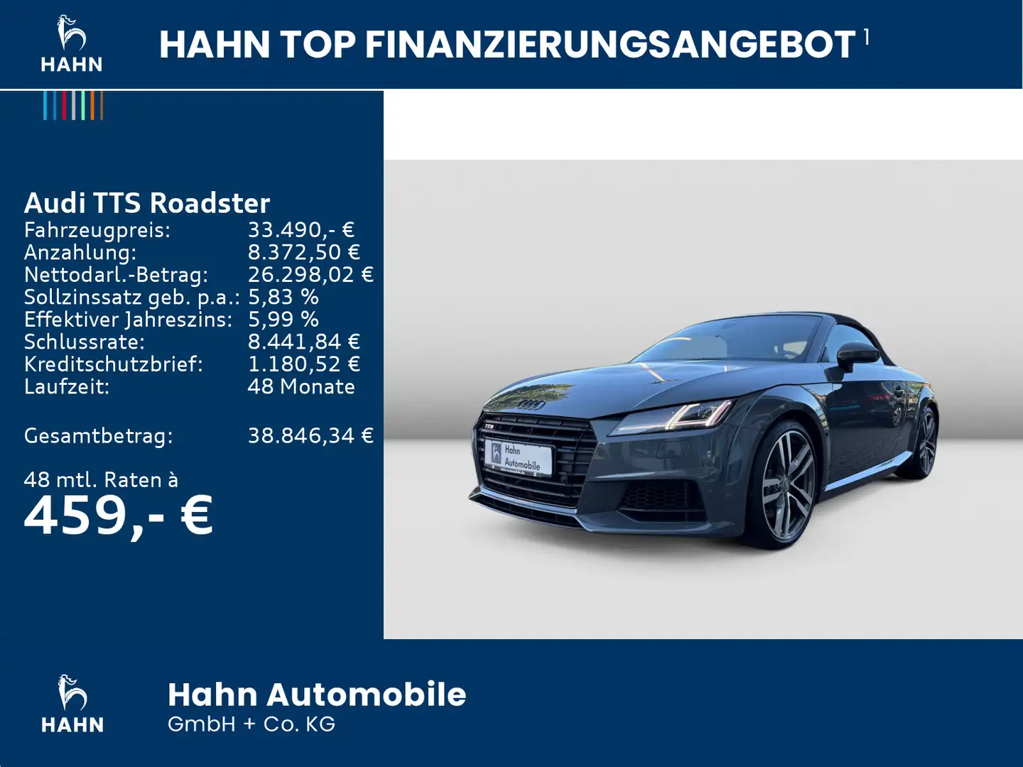 Audi TTS 2.0TFSI S-trc qu Matrix CAM GRA B&O Grau - 2